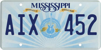 MS license plate AIX452