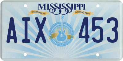 MS license plate AIX453