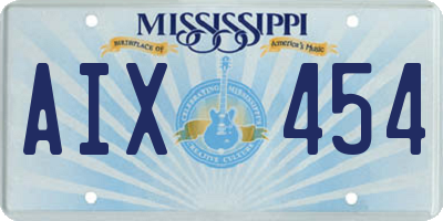 MS license plate AIX454