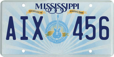 MS license plate AIX456