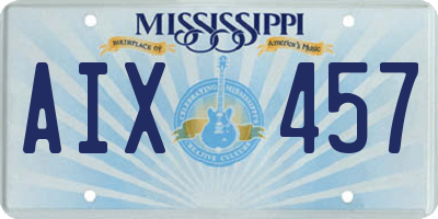 MS license plate AIX457