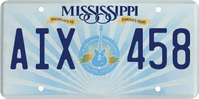 MS license plate AIX458