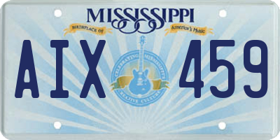 MS license plate AIX459