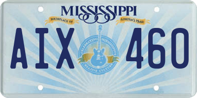 MS license plate AIX460