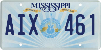 MS license plate AIX461