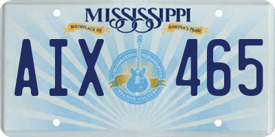 MS license plate AIX465