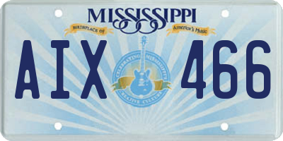MS license plate AIX466