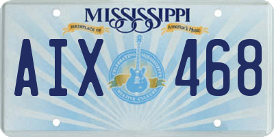 MS license plate AIX468