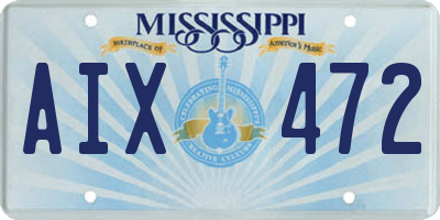 MS license plate AIX472