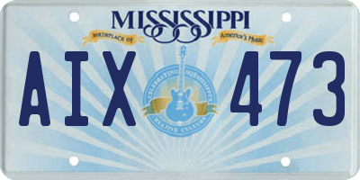 MS license plate AIX473