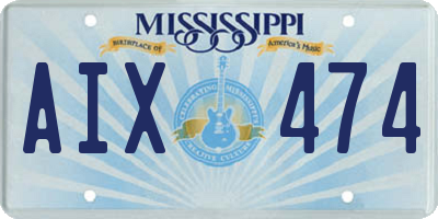 MS license plate AIX474