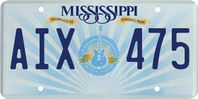 MS license plate AIX475