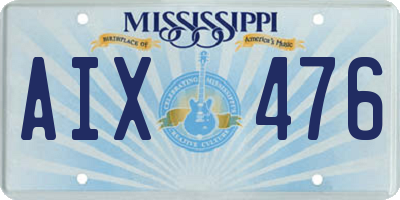 MS license plate AIX476