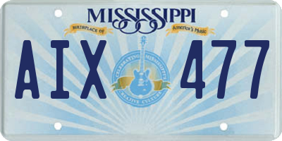 MS license plate AIX477