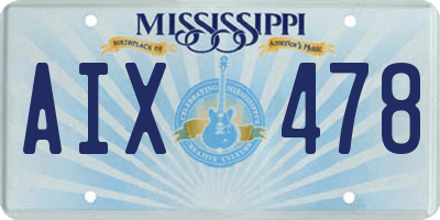 MS license plate AIX478