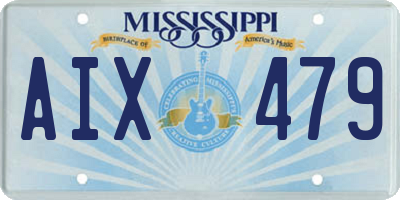 MS license plate AIX479