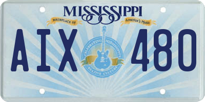 MS license plate AIX480