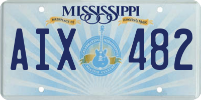 MS license plate AIX482