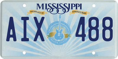 MS license plate AIX488