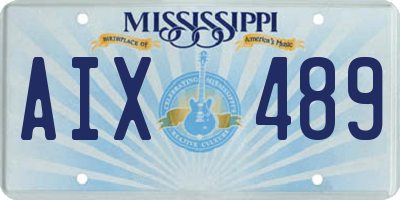 MS license plate AIX489