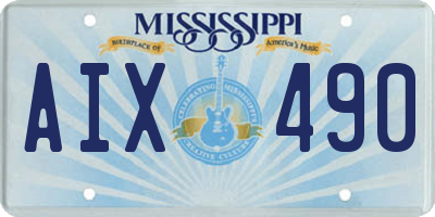 MS license plate AIX490