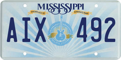 MS license plate AIX492