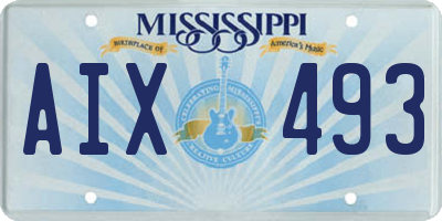 MS license plate AIX493