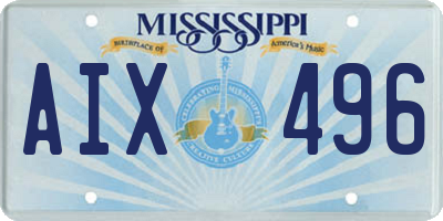 MS license plate AIX496