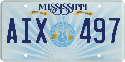 MS license plate AIX497