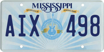 MS license plate AIX498