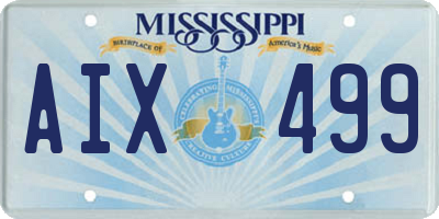 MS license plate AIX499