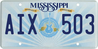 MS license plate AIX503