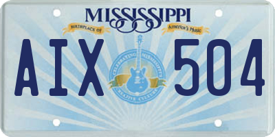 MS license plate AIX504