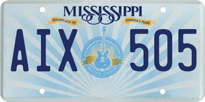 MS license plate AIX505
