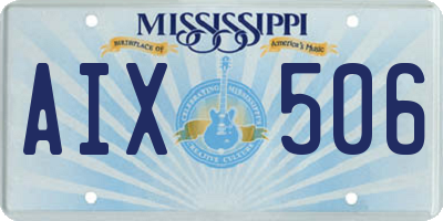 MS license plate AIX506