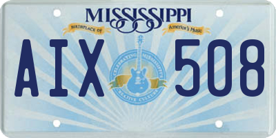 MS license plate AIX508
