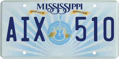 MS license plate AIX510