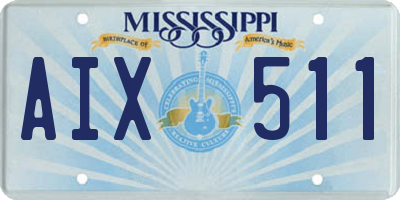 MS license plate AIX511