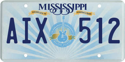 MS license plate AIX512