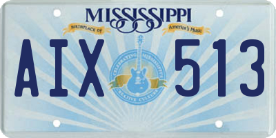 MS license plate AIX513