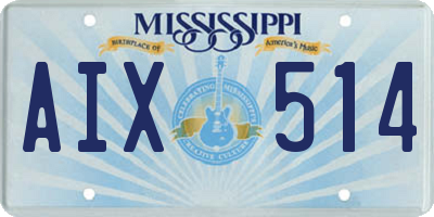 MS license plate AIX514