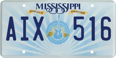 MS license plate AIX516