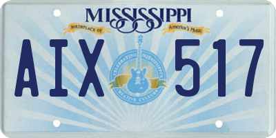MS license plate AIX517