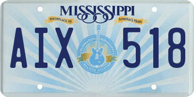 MS license plate AIX518