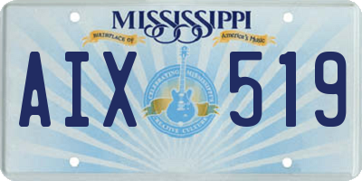 MS license plate AIX519
