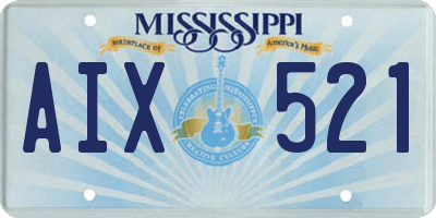 MS license plate AIX521