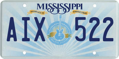 MS license plate AIX522