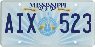 MS license plate AIX523