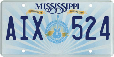MS license plate AIX524