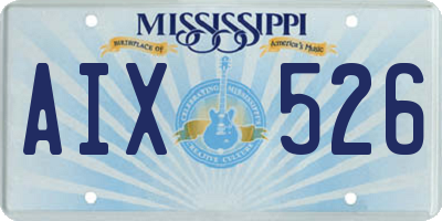 MS license plate AIX526